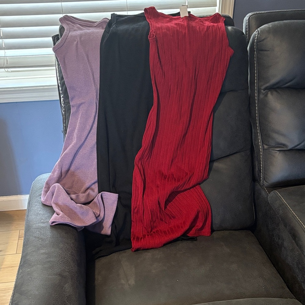 Forever 21 Maxi Dress Trio in Lavender, Black & Red